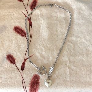 Juicy Couture Heart Lock Necklace White Enamel